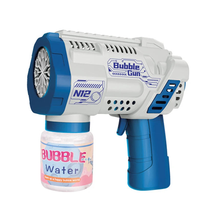 “12-Hole Automatic Bubble Gun – Electric Bubble Blower with Lights for Kids”