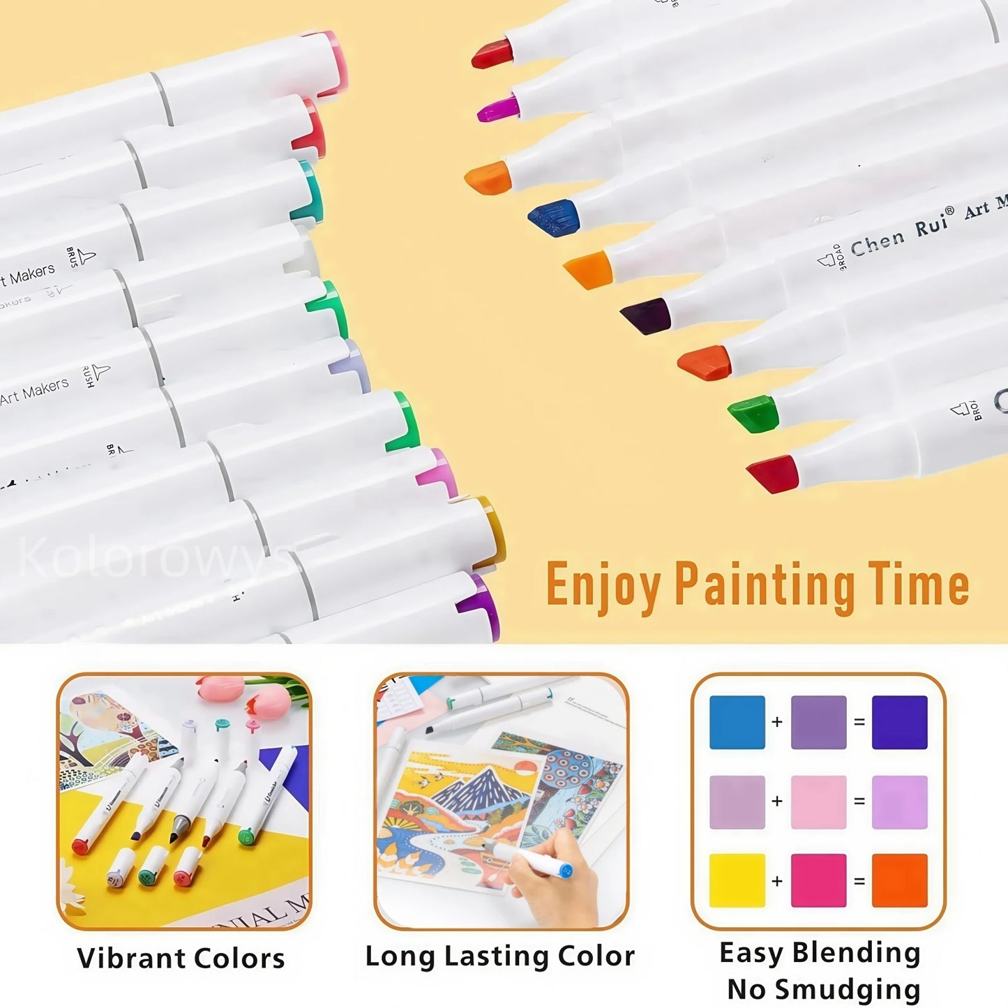 Alcohol Markers Set (48–168 Colors) – Dual Tip Brush & Chisel for Sketching & Coloring