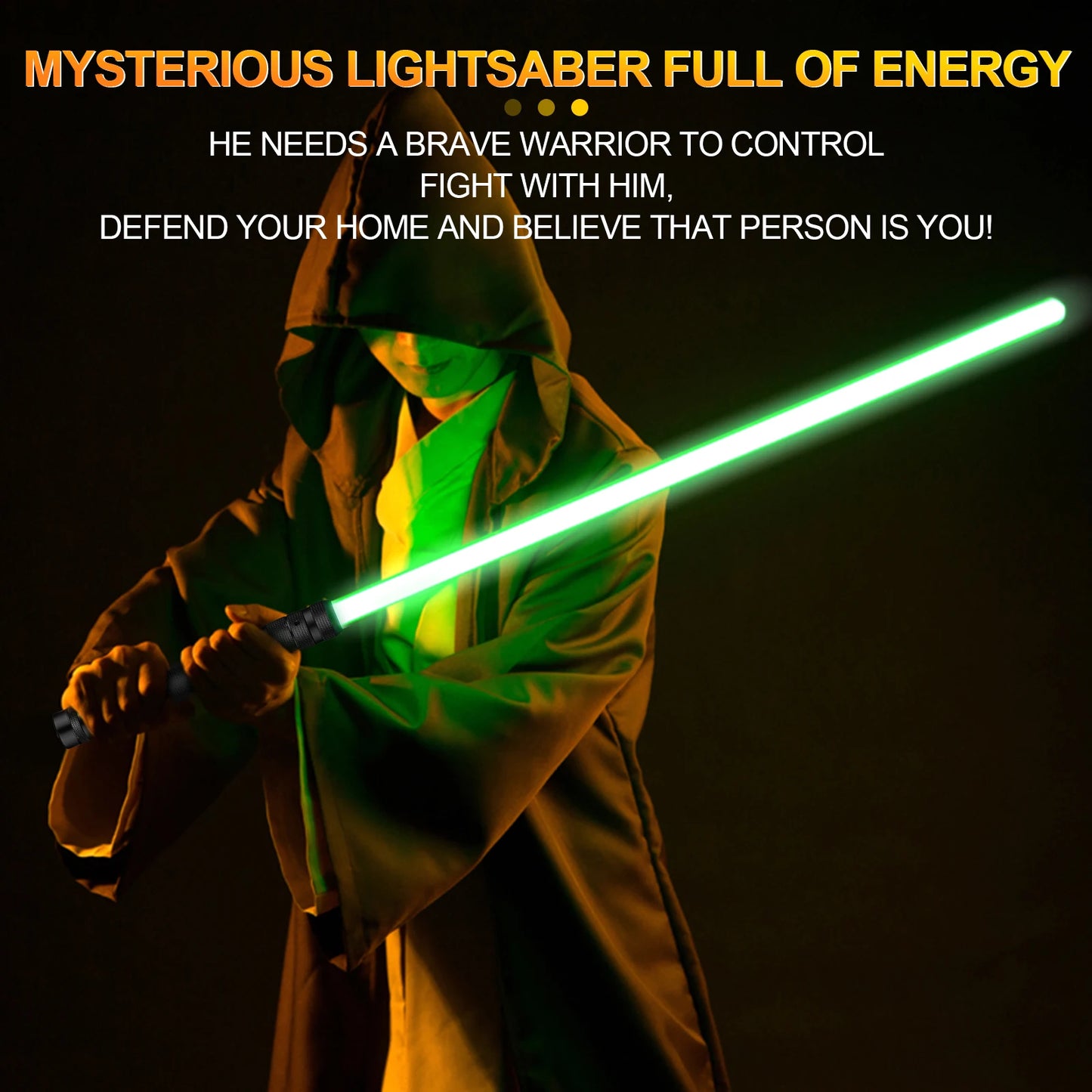 RGB Light Up Saber – 14-Color Metal Handle Lightsaber with Sound & USB Rechargeable