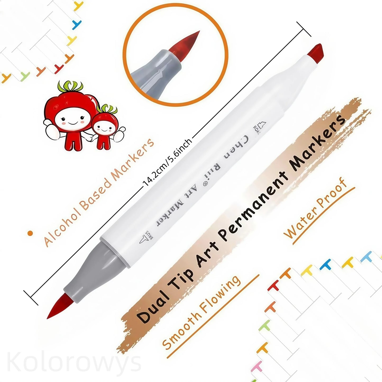 Alcohol Markers Set (48–168 Colors) – Dual Tip Brush & Chisel for Sketching & Coloring