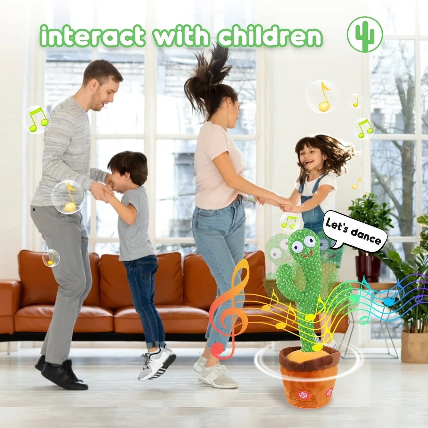 “Rechargeable Dancing Cactus Toy – Singing & Glowing Plush for Babies”