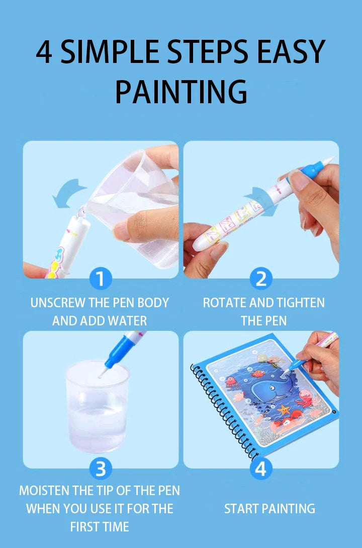 “Magic Water Drawing Book – Reusable Montessori Sensory Toy for Kids”