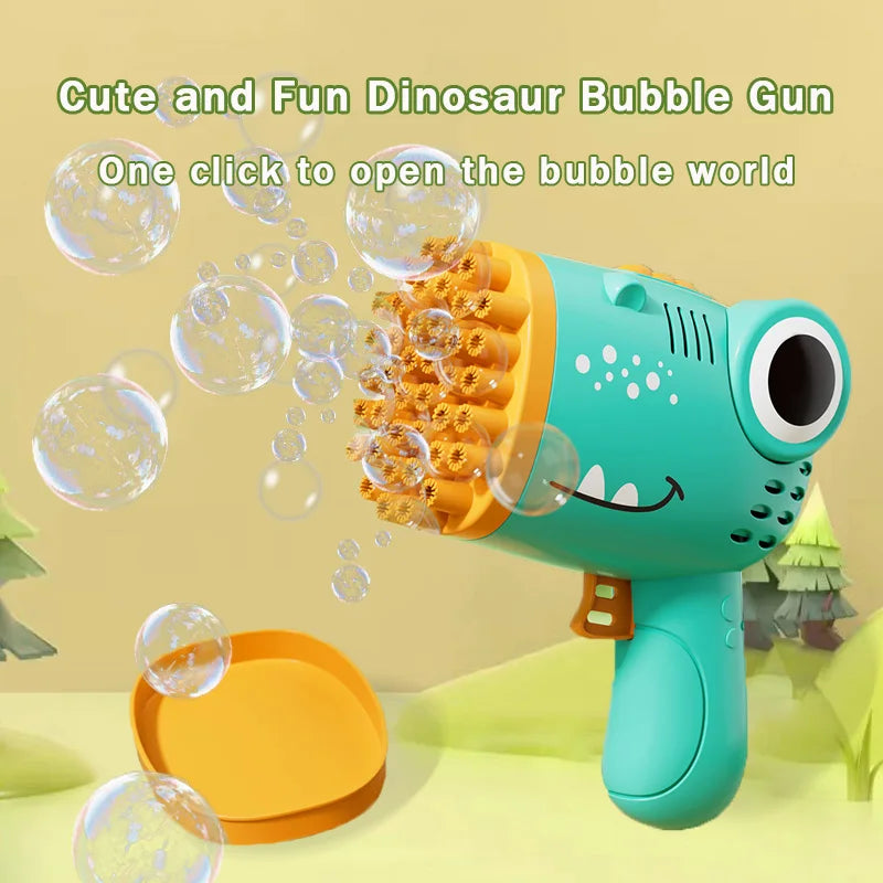 40-Hole Dinosaur Bubble Gun – Electric Handheld Bubble Machine for Outdoor Parties (No Bubble Water)