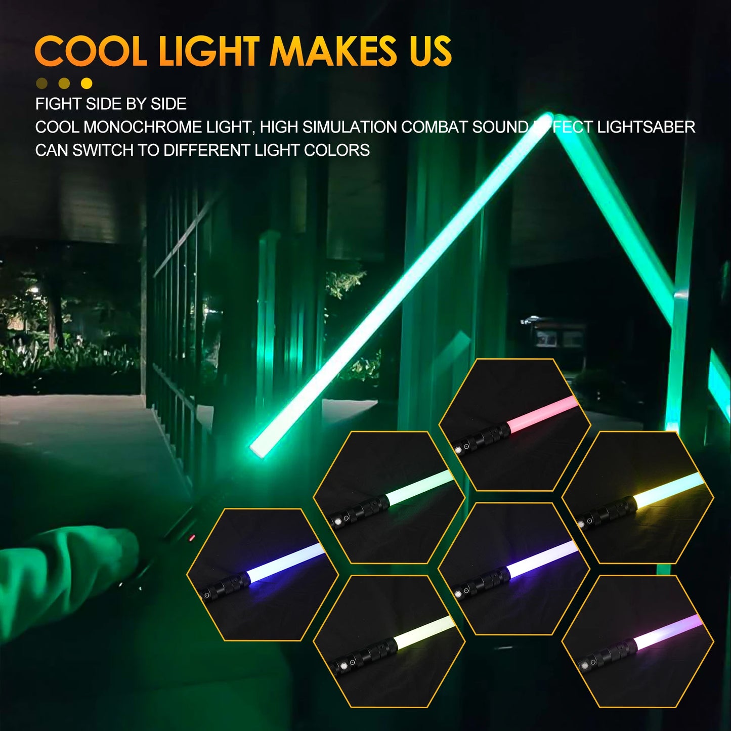 RGB Light Up Saber – 14-Color Metal Handle Lightsaber with Sound & USB Rechargeable