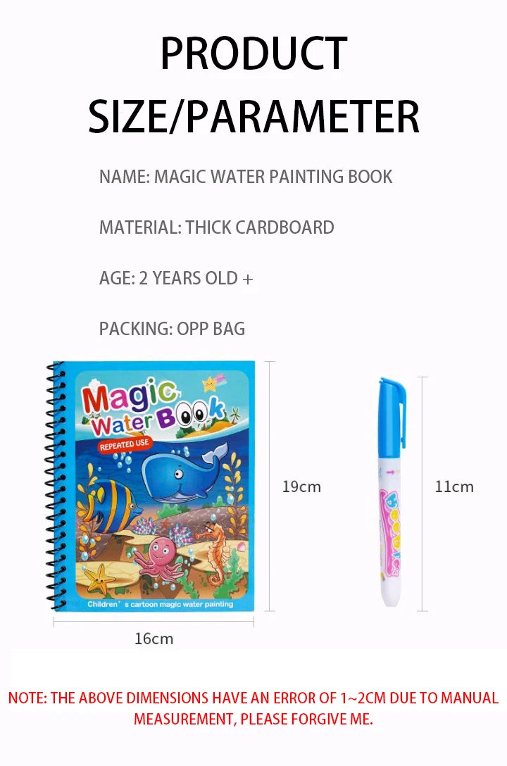“Magic Water Drawing Book – Reusable Montessori Sensory Toy for Kids”