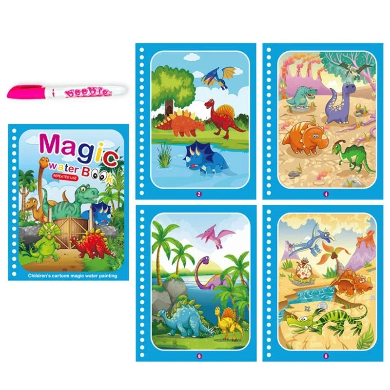 “Reusable Magic Water Drawing Book – Early Learning Toy with Pen”