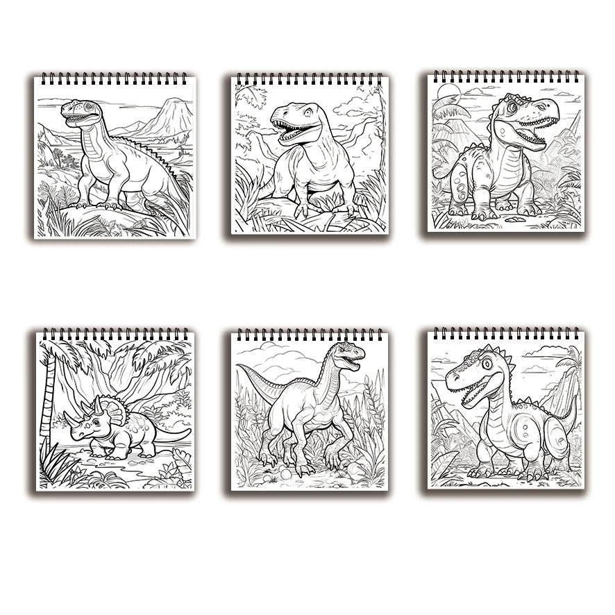 Dinosaur Coloring Book for Kids – 32 Fun Pages (7.87” x 7.87”) – Gift Idea for Boys & Girls