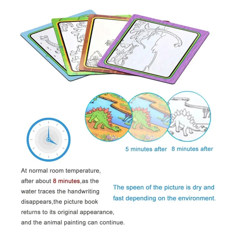 “Reusable Magic Water Drawing Book – Early Learning Toy with Pen”