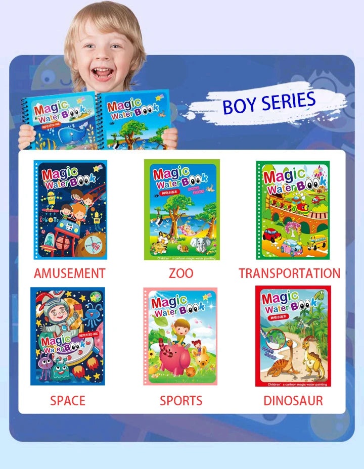 “Magic Water Drawing Book – Reusable Montessori Sensory Toy for Kids”