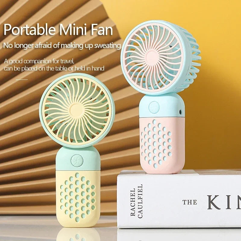 USB Rechargeable Mini Handheld Fan – Portable Silent Cooling for Travel & Dorm