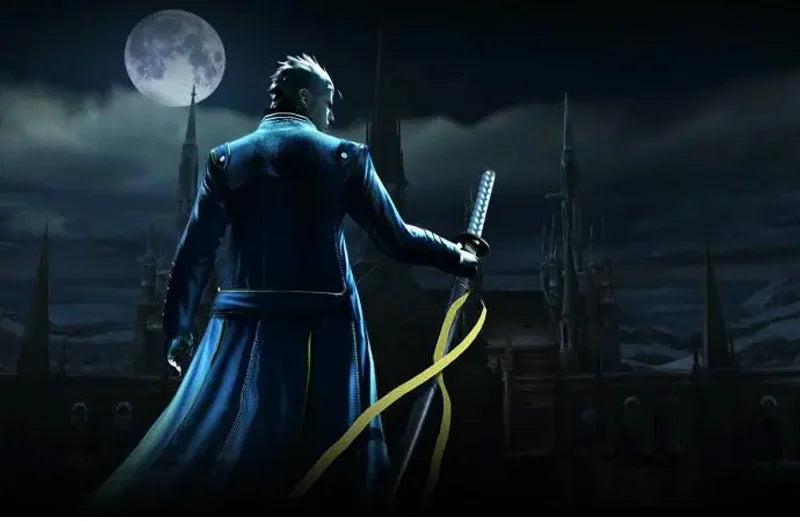 Vergil Yamato Wooden Katana – Devil May Cry Cosplay Sword with Belt & Stand