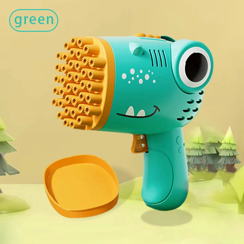 40-Hole Dinosaur Bubble Gun – Electric Handheld Bubble Machine for Outdoor Parties (No Bubble Water)