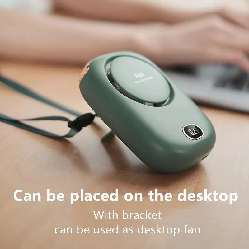 New Cross-border Lazy Halterneck Fan Bladeless USB Charging Mini Small Fan Big Wind Power Neck Halter Waist Fan