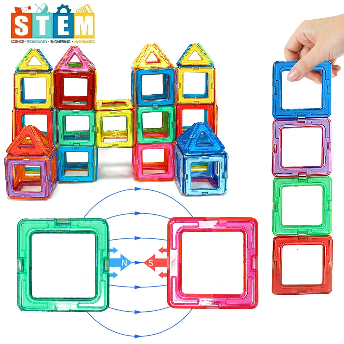 “Magnetic Building Blocks – STEM Construction Toy for Kids”