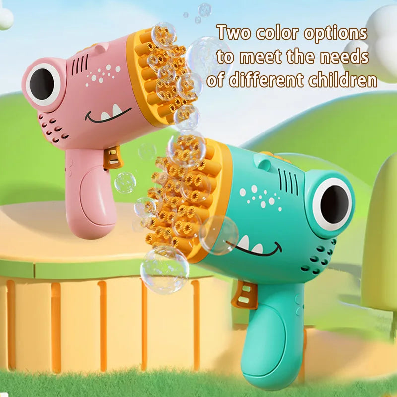 40-Hole Dinosaur Bubble Gun – Electric Handheld Bubble Machine for Outdoor Parties (No Bubble Water)