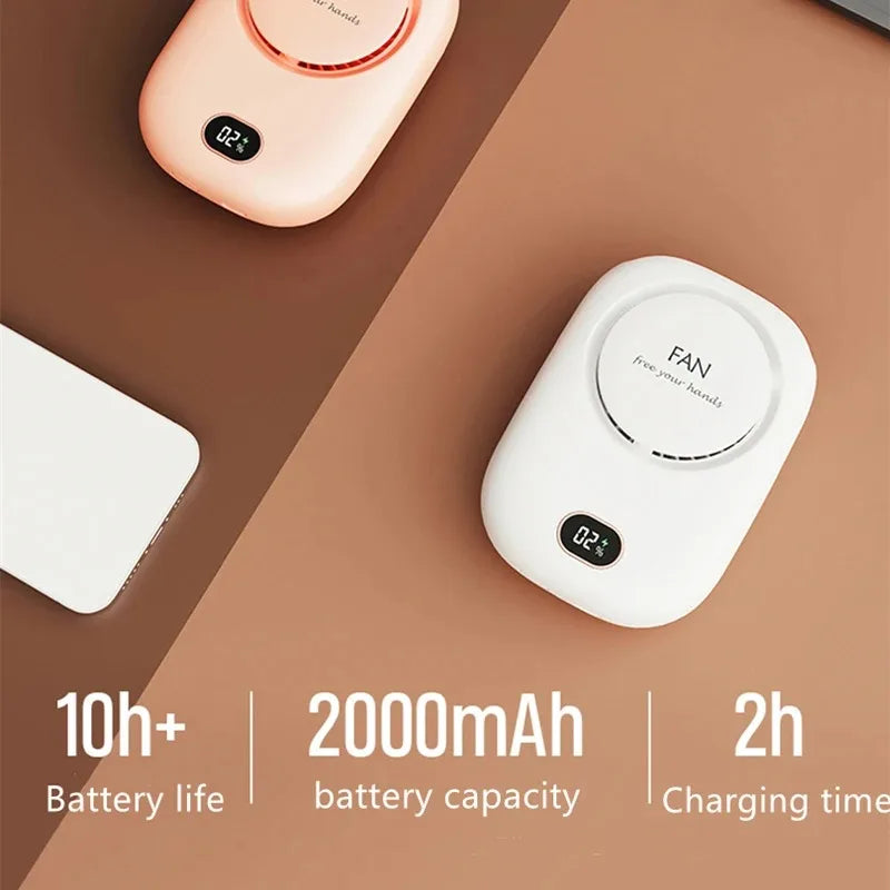 New Cross-border Lazy Halterneck Fan Bladeless USB Charging Mini Small Fan Big Wind Power Neck Halter Waist Fan