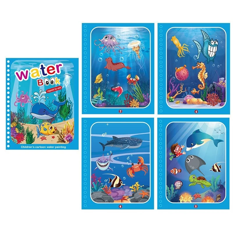 “Reusable Magic Water Drawing Book – Early Learning Toy with Pen”