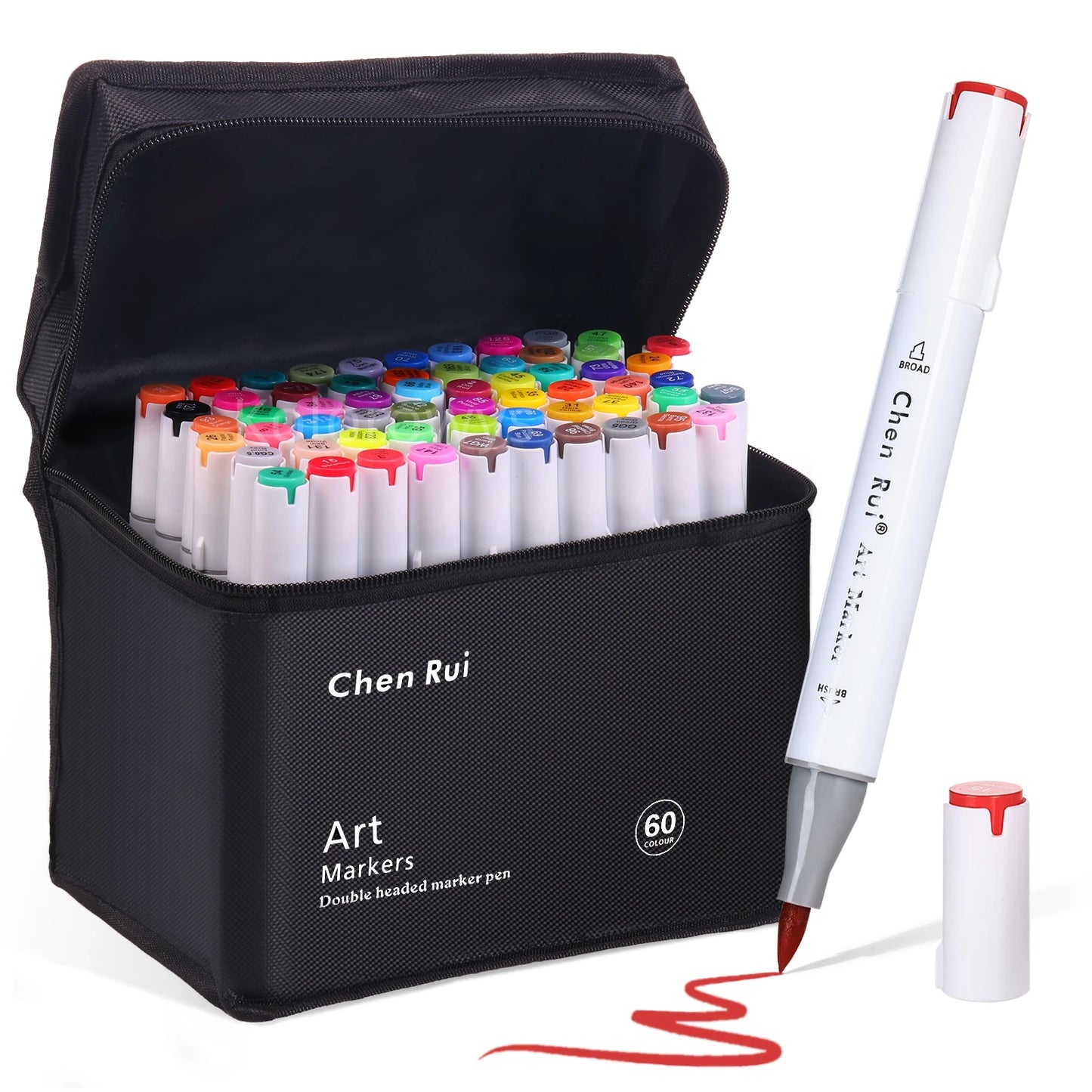 Alcohol Markers Set (48–168 Colors) – Dual Tip Brush & Chisel for Sketching & Coloring