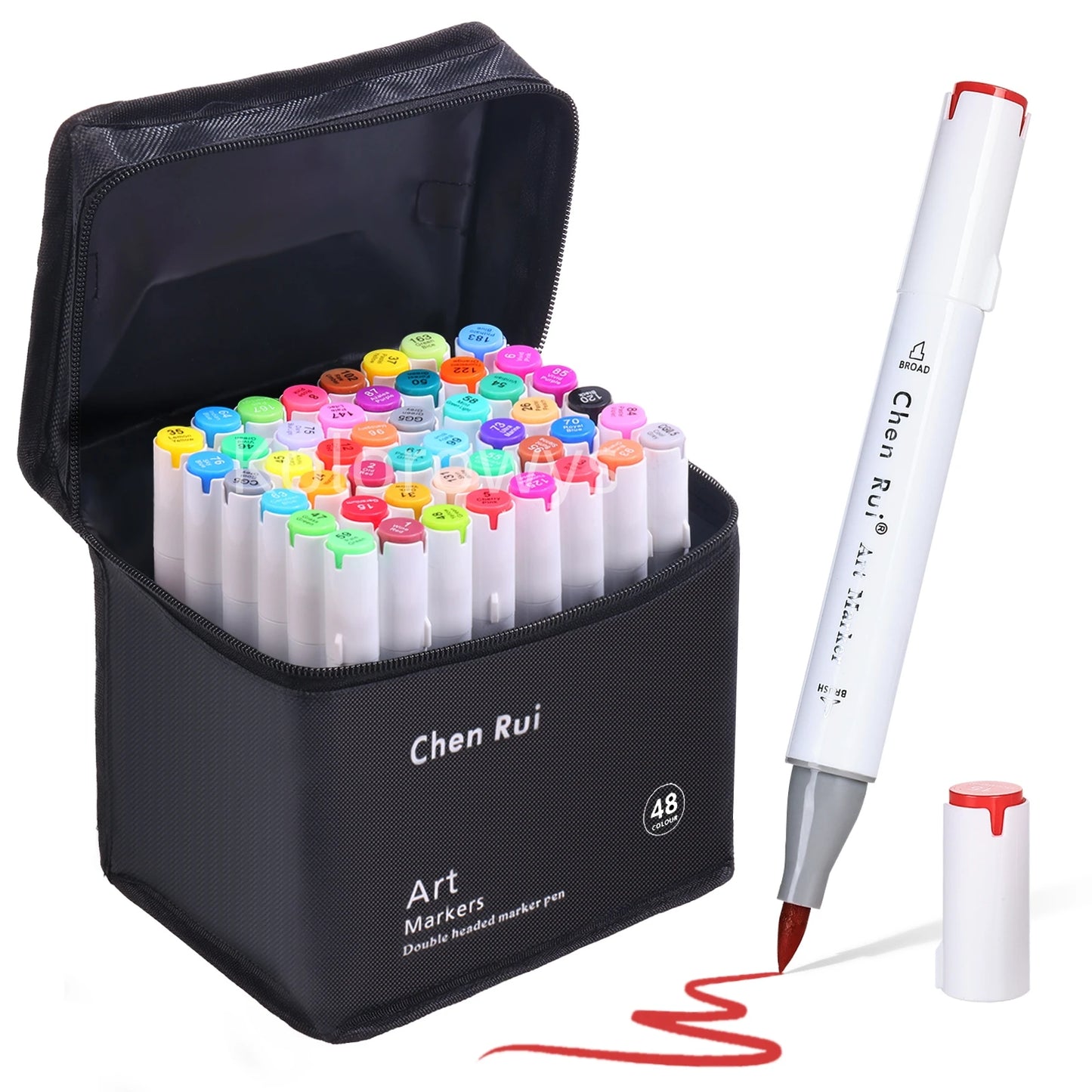 Alcohol Markers Set (48–168 Colors) – Dual Tip Brush & Chisel for Sketching & Coloring