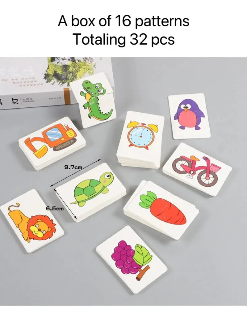 “32 Pcs Educational Matching Cards – Cognitive Puzzle Toy for Toddlers”
