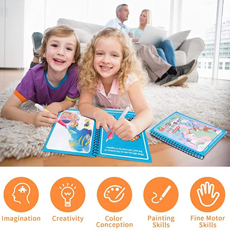 “Magic Water Drawing Book – Reusable Montessori Sensory Toy for Kids”