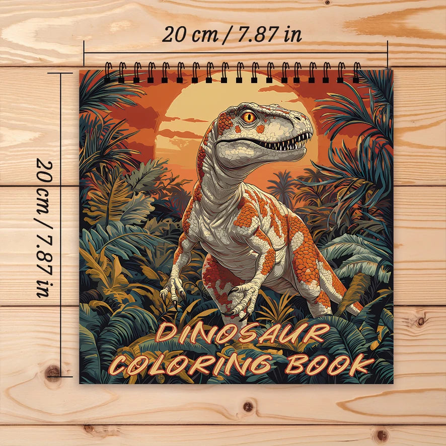Dinosaur Coloring Book for Kids – 32 Fun Pages (7.87” x 7.87”) – Gift Idea for Boys & Girls