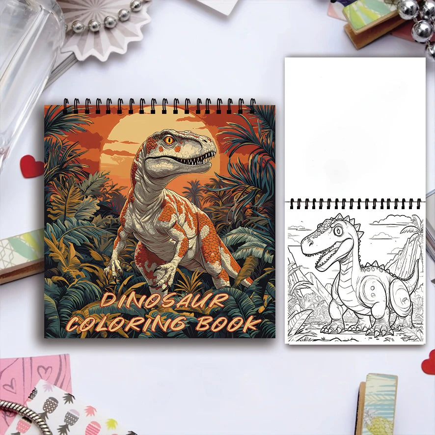 Dinosaur Coloring Book for Kids – 32 Fun Pages (7.87” x 7.87”) – Gift Idea for Boys & Girls