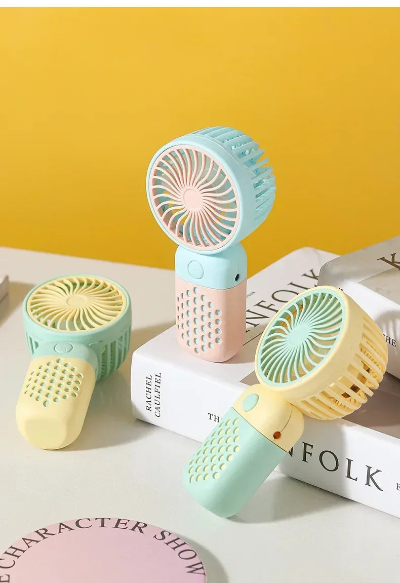 USB Rechargeable Mini Handheld Fan – Portable Silent Cooling for Travel & Dorm