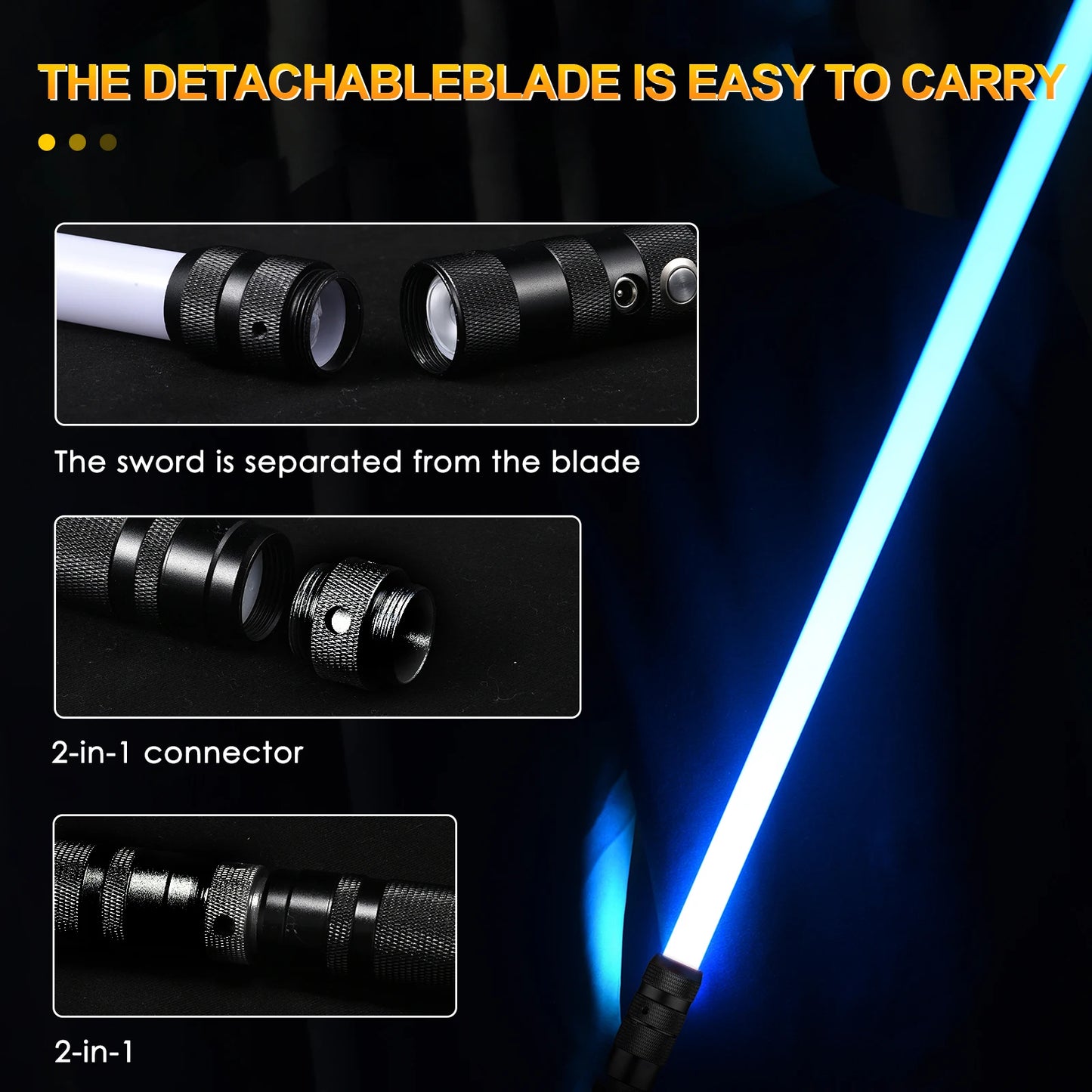 RGB Light Up Saber – 14-Color Metal Handle Lightsaber with Sound & USB Rechargeable