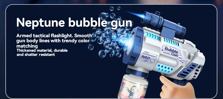 “12-Hole Automatic Bubble Gun – Electric Bubble Blower with Lights for Kids”