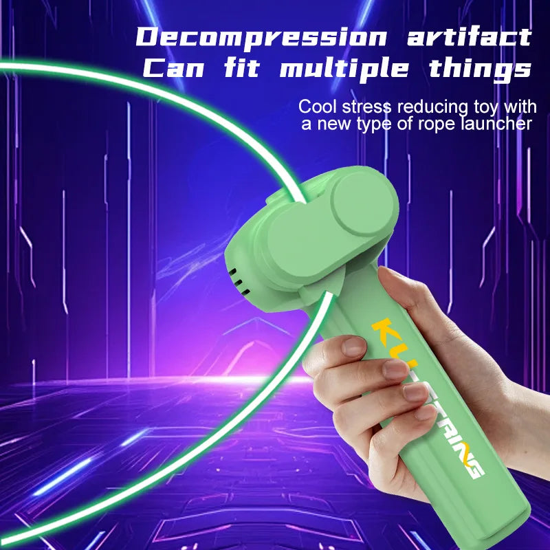 Glow-in-the-Dark String Launcher Toy – Handheld Stress Relief for Kids & Party Fun