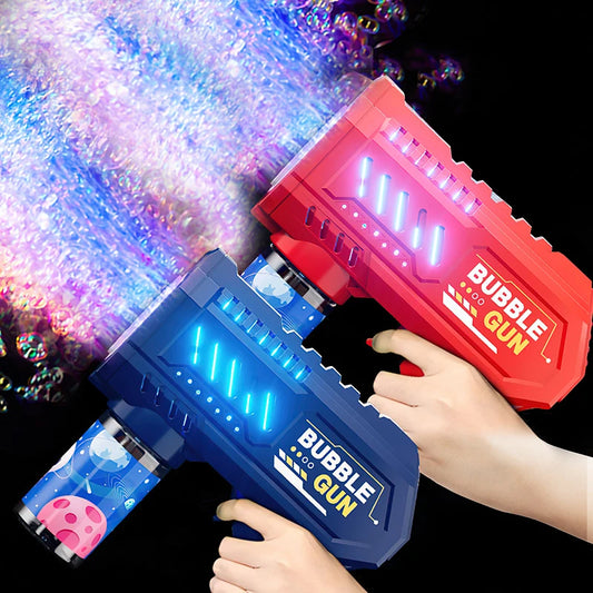 10-Hole Automatic Bubble Gun for Kids – Handheld Light-Up Toy (No Battery/Water)