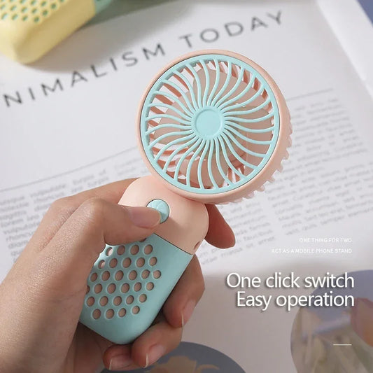 USB Rechargeable Mini Handheld Fan – Portable Silent Cooling for Travel & Dorm