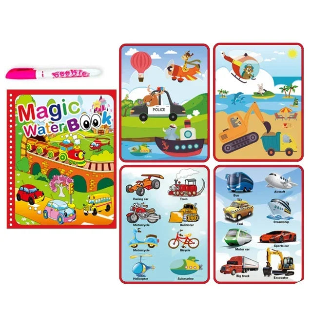 “Reusable Magic Water Drawing Book – Early Learning Toy with Pen”