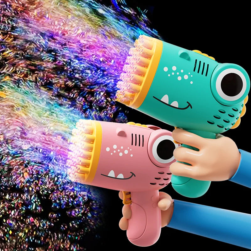 40-Hole Dinosaur Bubble Gun – Electric Handheld Bubble Machine for Outdoor Parties (No Bubble Water)