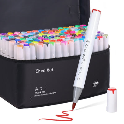 Alcohol Markers Set (48–168 Colors) – Dual Tip Brush & Chisel for Sketching & Coloring